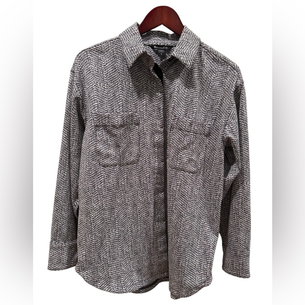 Athleta Braiden Shirt Jacket with Chest Pockets Long Sleeve Size Small
